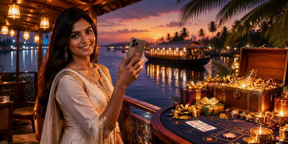 Live baccarat game table with Indian player in Kerala
