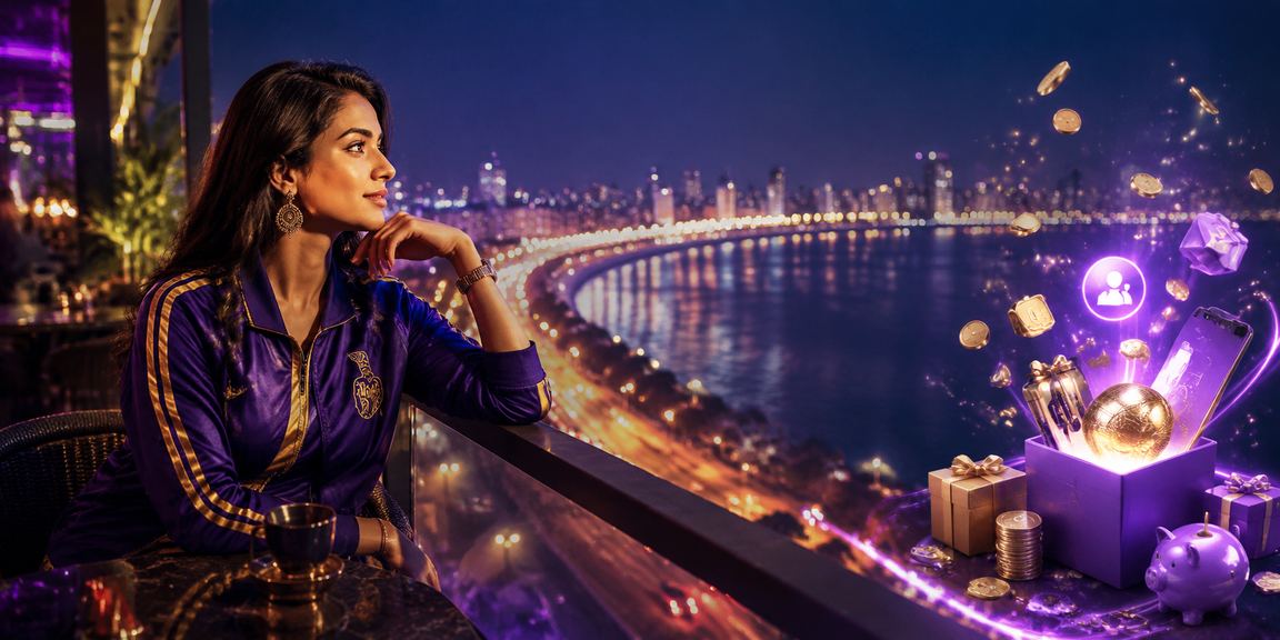 View of Mumbai Marine Drive and cricket betting theme